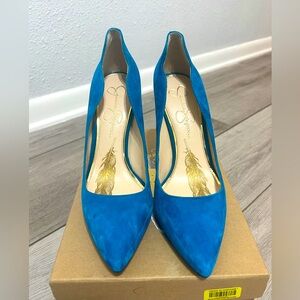 NWT Jessica Simpson suede heel turquoise blue SZ 8.5